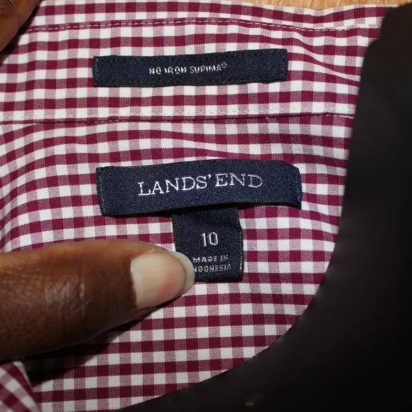 LANDS End Red Plaid Tunic - Picture 3 of 5